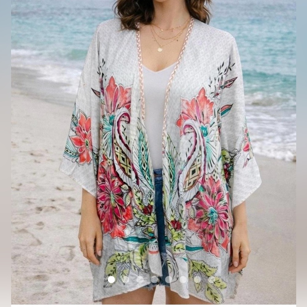 Chico's Multicolor Floral Swim Cover-Up
